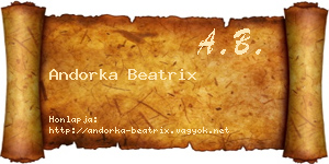 Andorka Beatrix névjegykártya